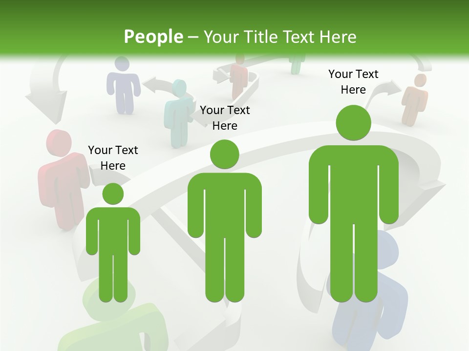 A Group Of People Connected By Arrows On A Green And White Background PowerPoint Template