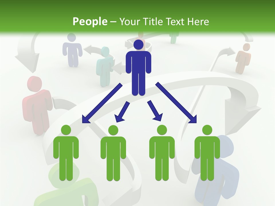 A Group Of People Connected By Arrows On A Green And White Background PowerPoint Template