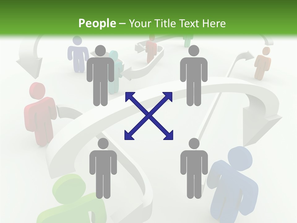 A Group Of People Connected By Arrows On A Green And White Background PowerPoint Template