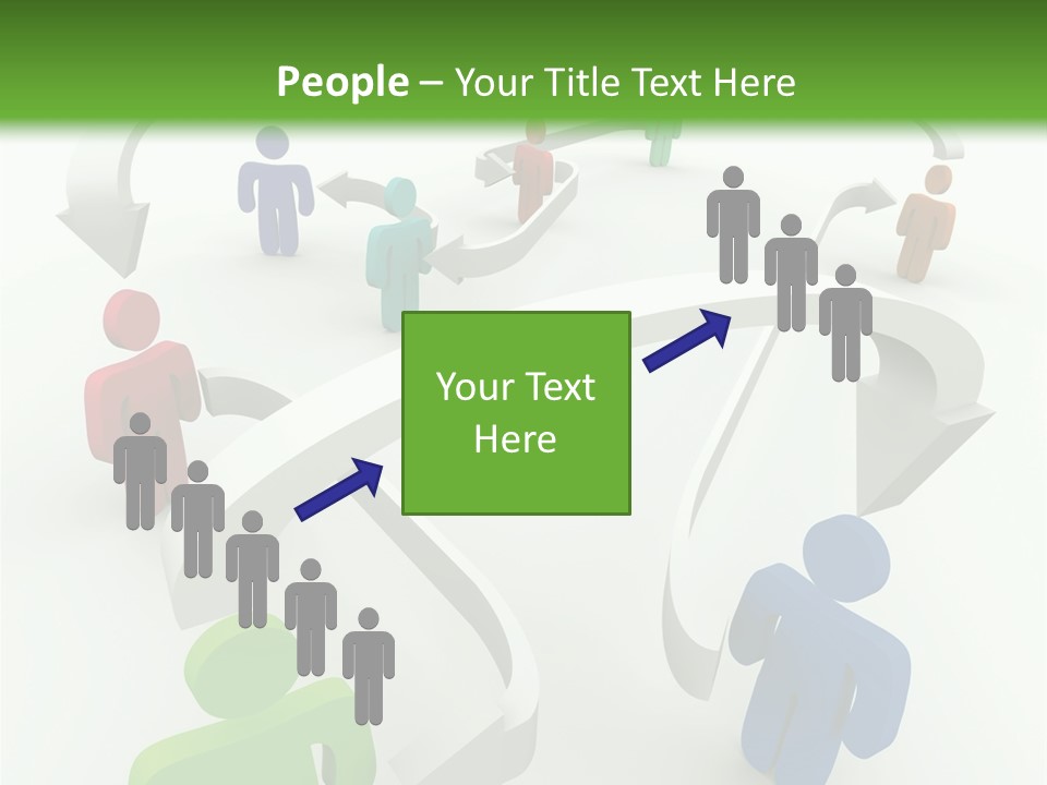 A Group Of People Connected By Arrows On A Green And White Background PowerPoint Template