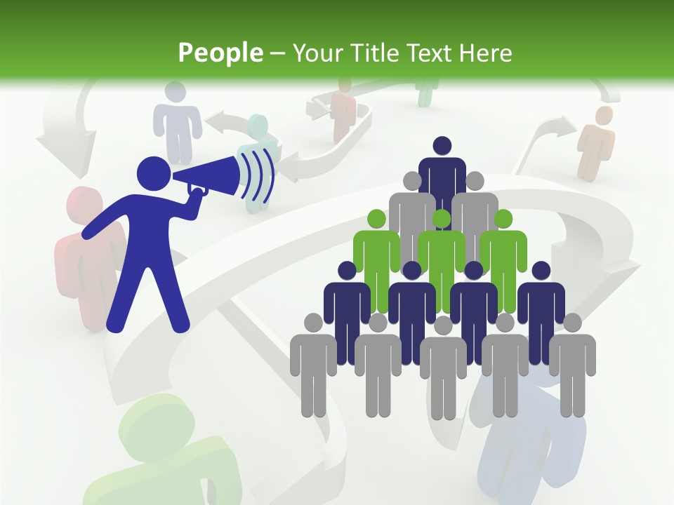 A Group Of People Connected By Arrows On A Green And White Background PowerPoint Template