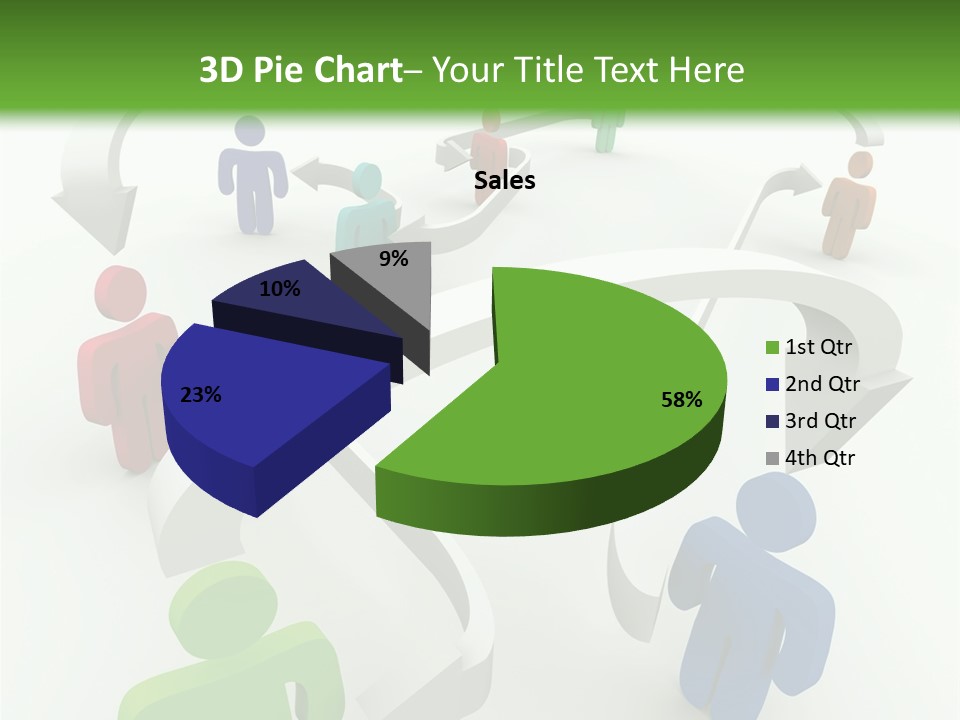 A Group Of People Connected By Arrows On A Green And White Background PowerPoint Template