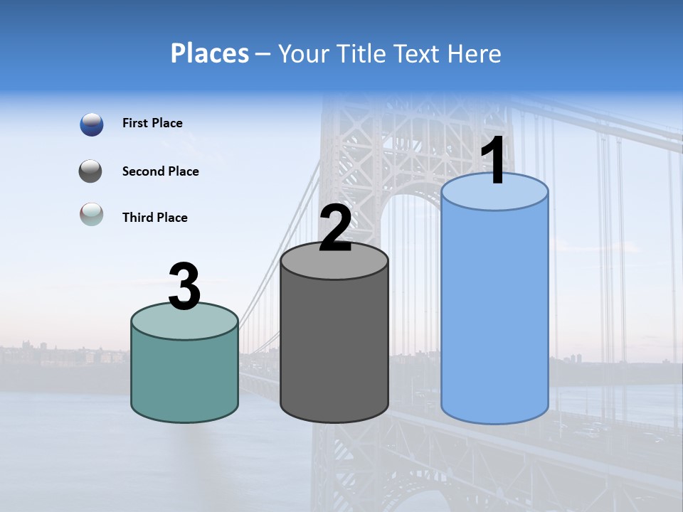 A Bridge Over Water With A City In The Background PowerPoint Template