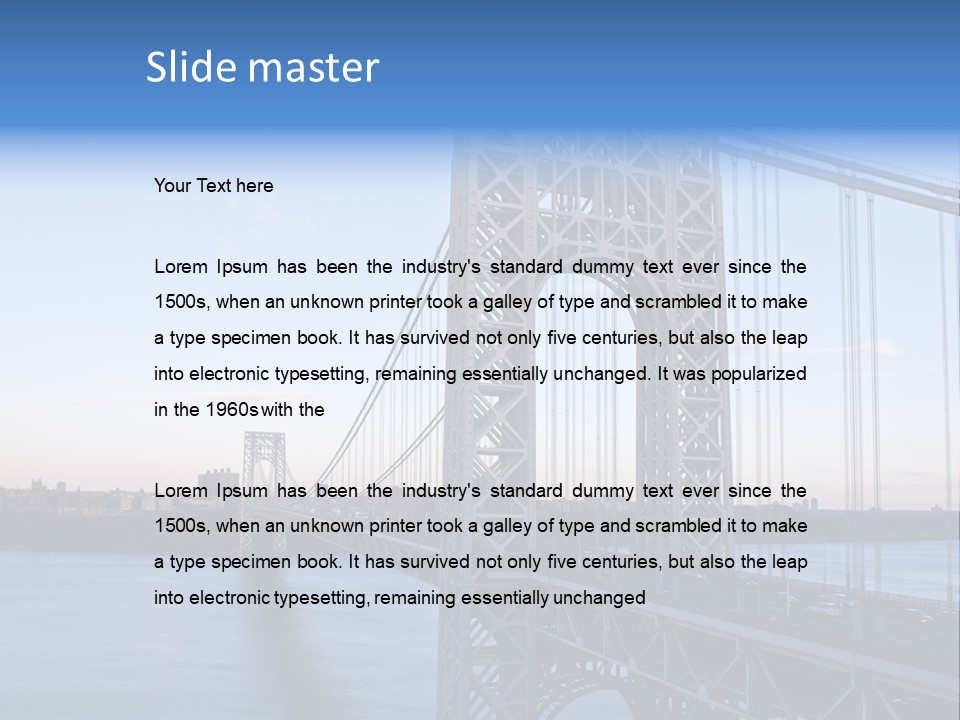 A Bridge Over Water With A City In The Background PowerPoint Template