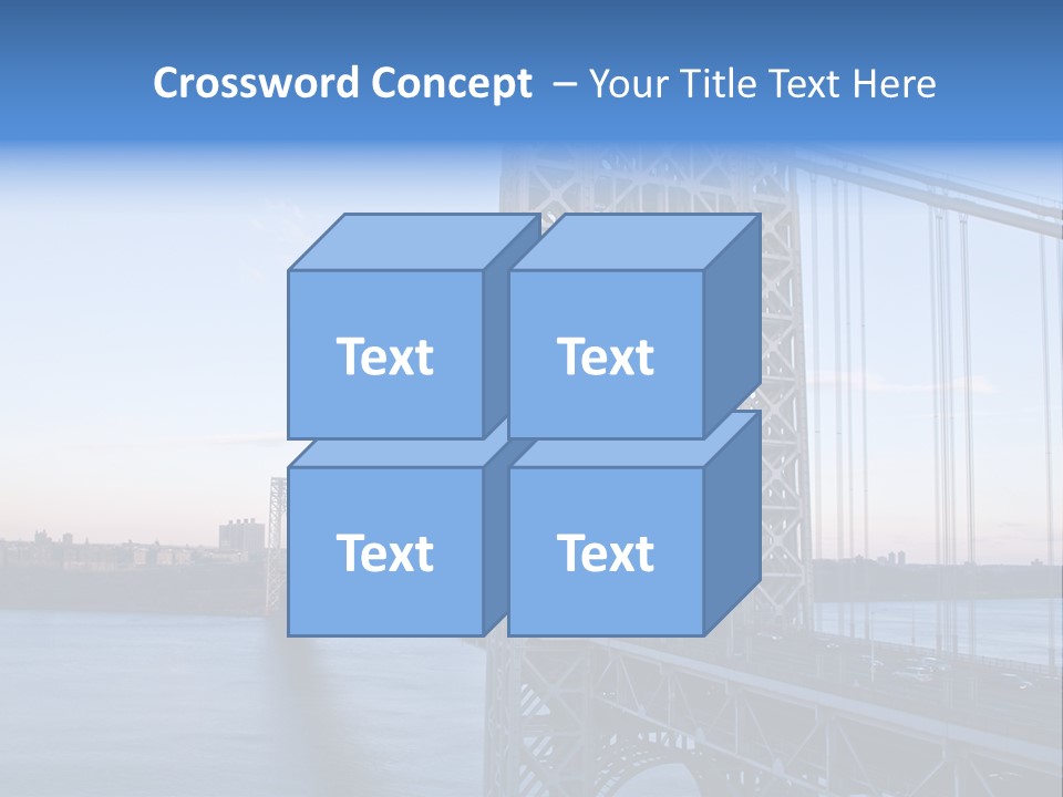 A Bridge Over Water With A City In The Background PowerPoint Template