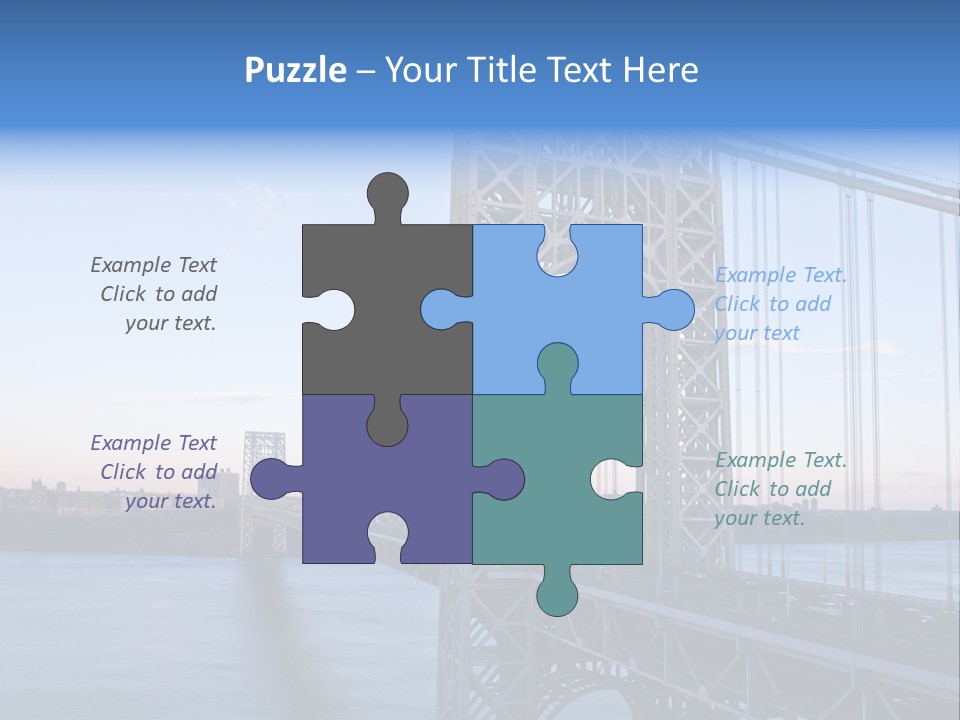 A Bridge Over Water With A City In The Background PowerPoint Template