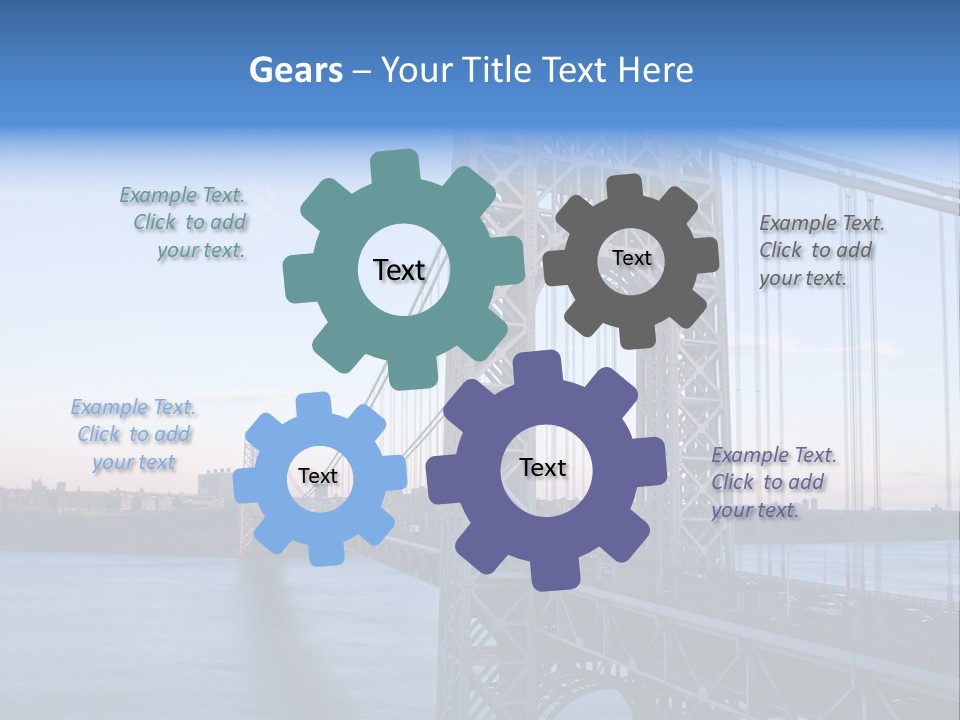 A Bridge Over Water With A City In The Background PowerPoint Template