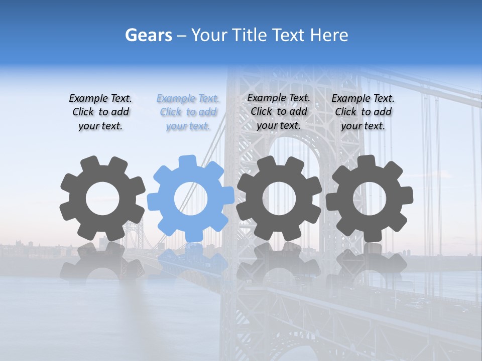 A Bridge Over Water With A City In The Background PowerPoint Template