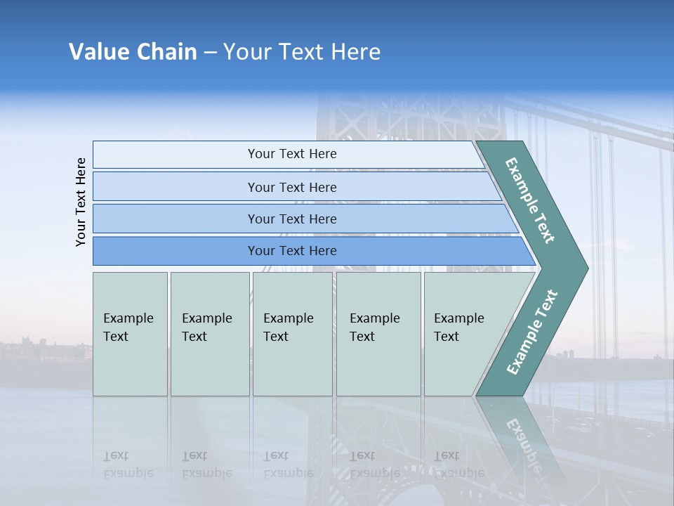 A Bridge Over Water With A City In The Background PowerPoint Template