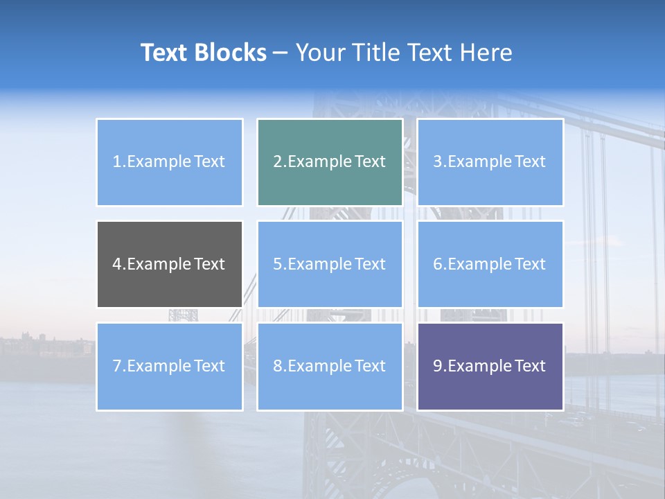 A Bridge Over Water With A City In The Background PowerPoint Template
