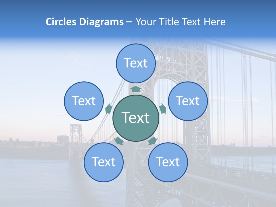 A Bridge Over Water With A City In The Background PowerPoint Template