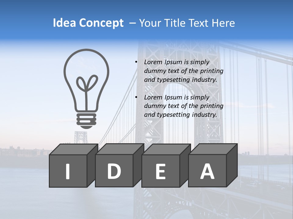 A Bridge Over Water With A City In The Background PowerPoint Template