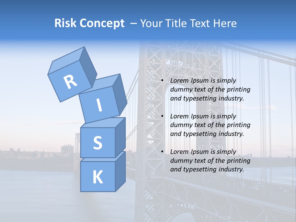 A Bridge Over Water With A City In The Background PowerPoint Template