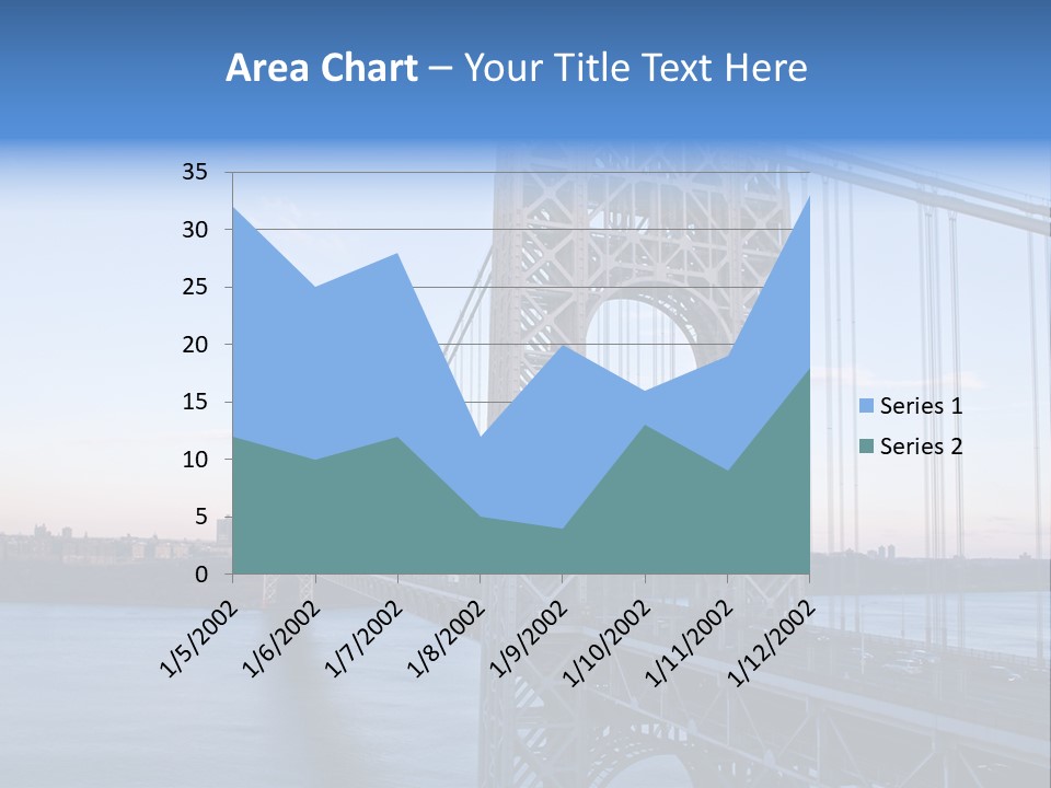 A Bridge Over Water With A City In The Background PowerPoint Template
