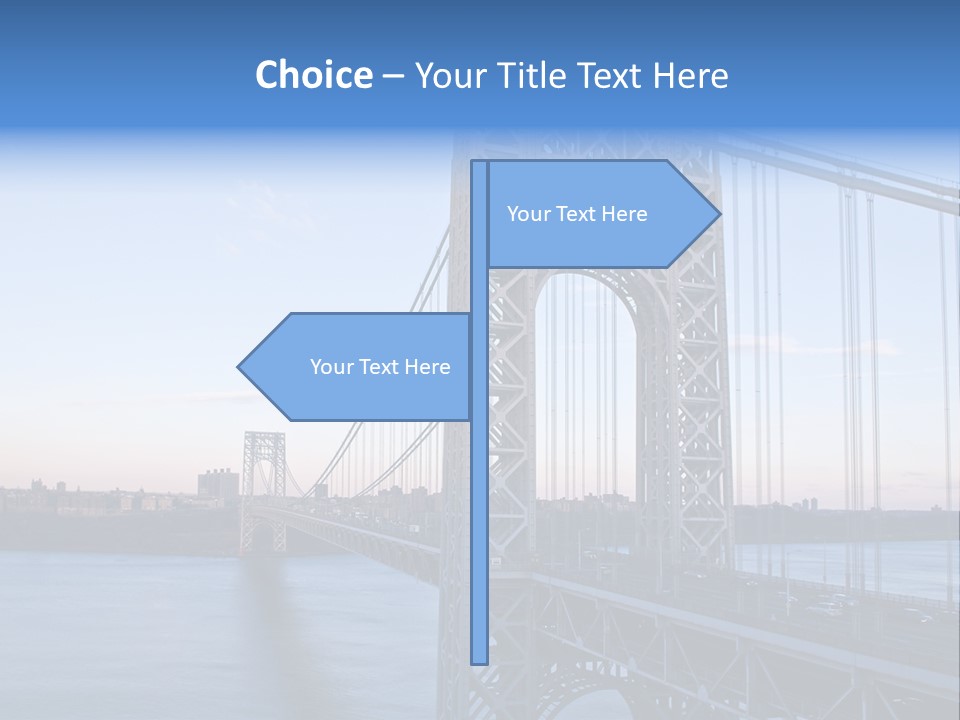 A Bridge Over Water With A City In The Background PowerPoint Template