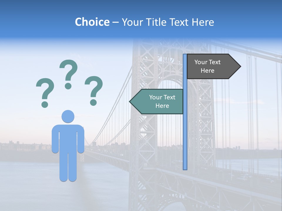A Bridge Over Water With A City In The Background PowerPoint Template