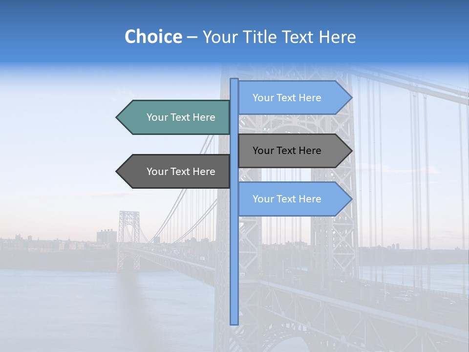 A Bridge Over Water With A City In The Background PowerPoint Template