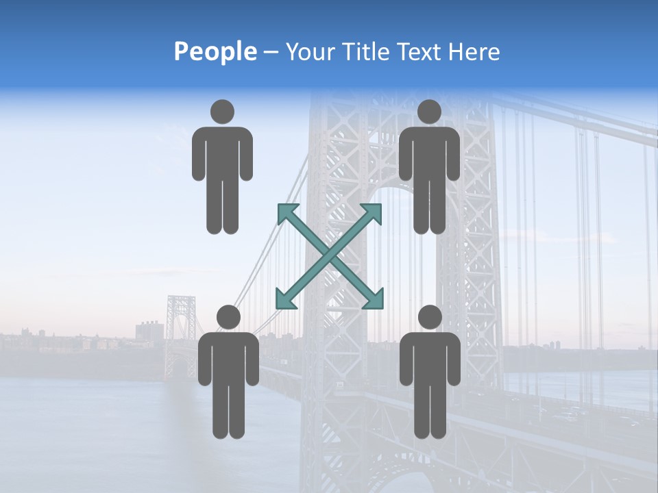 A Bridge Over Water With A City In The Background PowerPoint Template