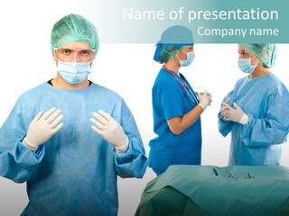 Medical Powerpoint Presentation With Doctors In Scrubs PowerPoint Template
