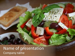 Mixed Tomato Olive PowerPoint Template