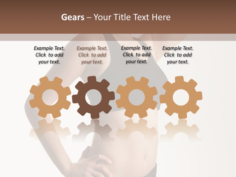 A Woman In A Black Sports Bra Top Posing For A Picture PowerPoint Template