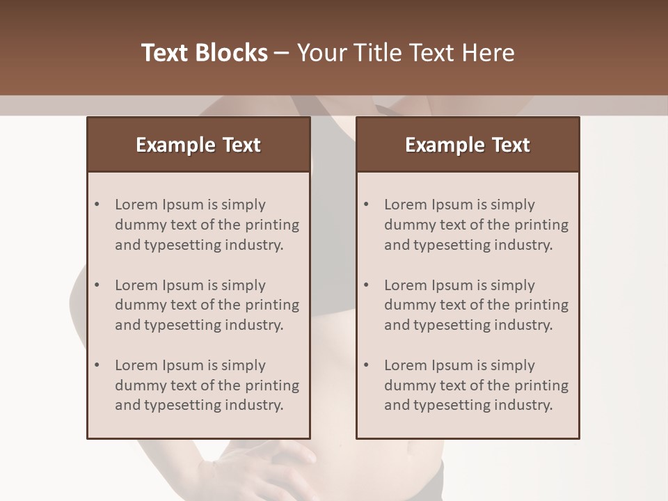 A Woman In A Black Sports Bra Top Posing For A Picture PowerPoint Template