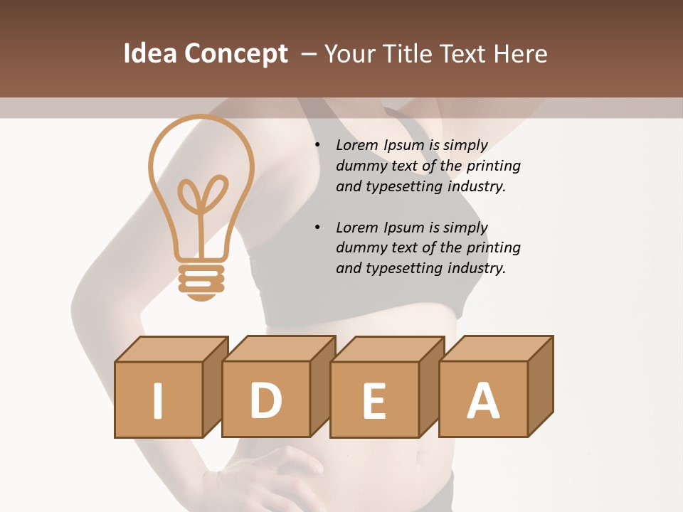 A Woman In A Black Sports Bra Top Posing For A Picture PowerPoint Template