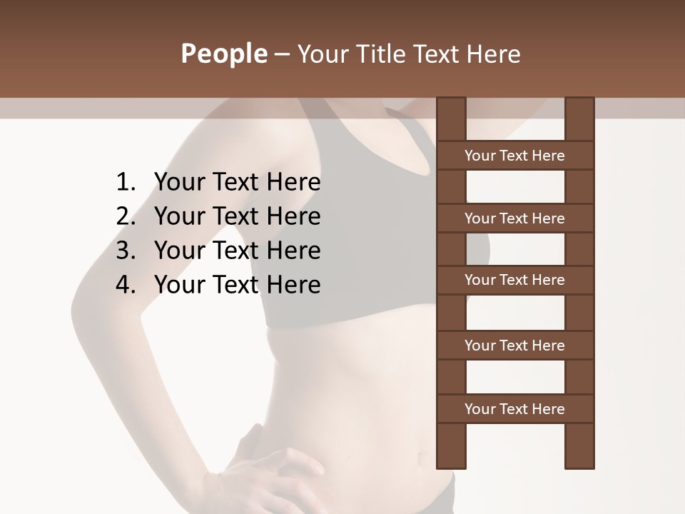 A Woman In A Black Sports Bra Top Posing For A Picture PowerPoint Template