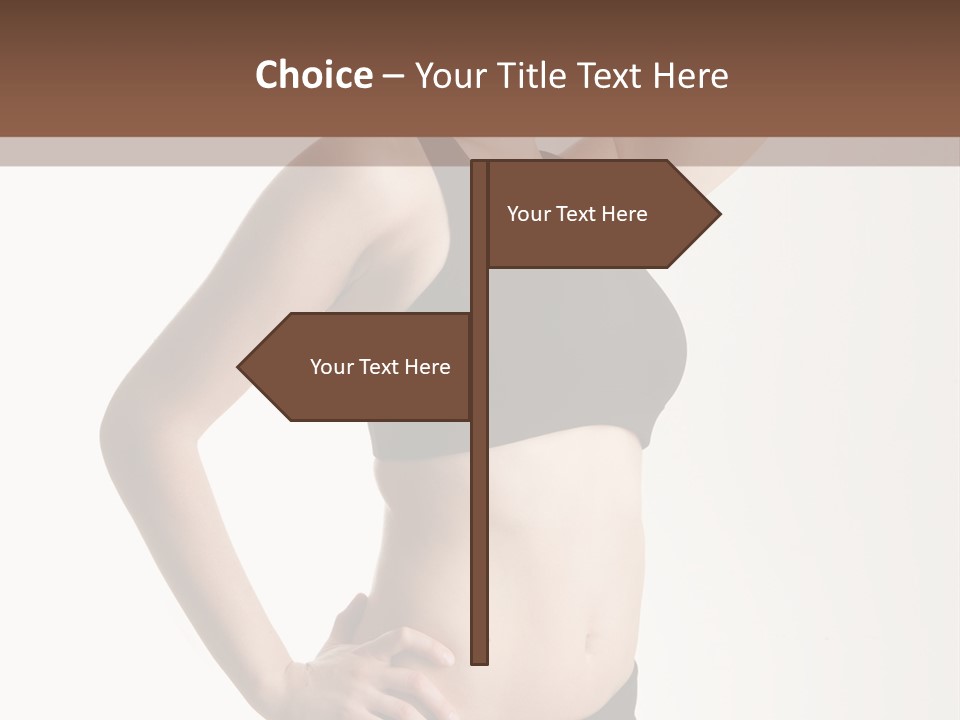 A Woman In A Black Sports Bra Top Posing For A Picture PowerPoint Template