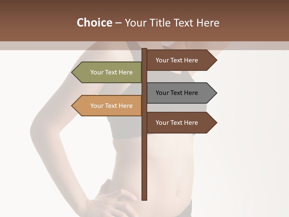 A Woman In A Black Sports Bra Top Posing For A Picture PowerPoint Template