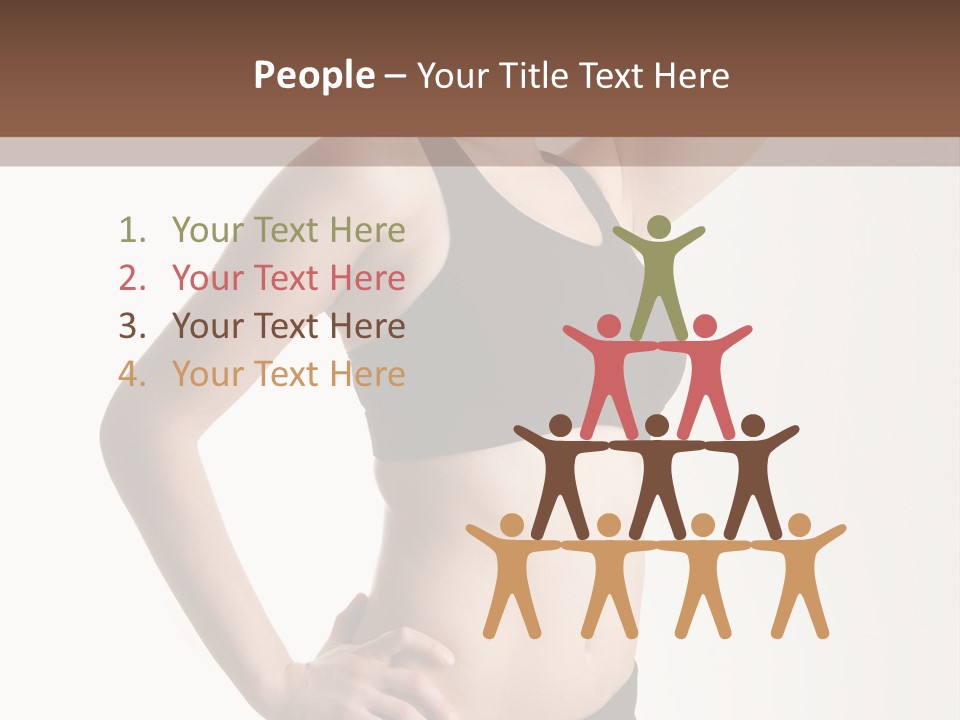 A Woman In A Black Sports Bra Top Posing For A Picture PowerPoint Template