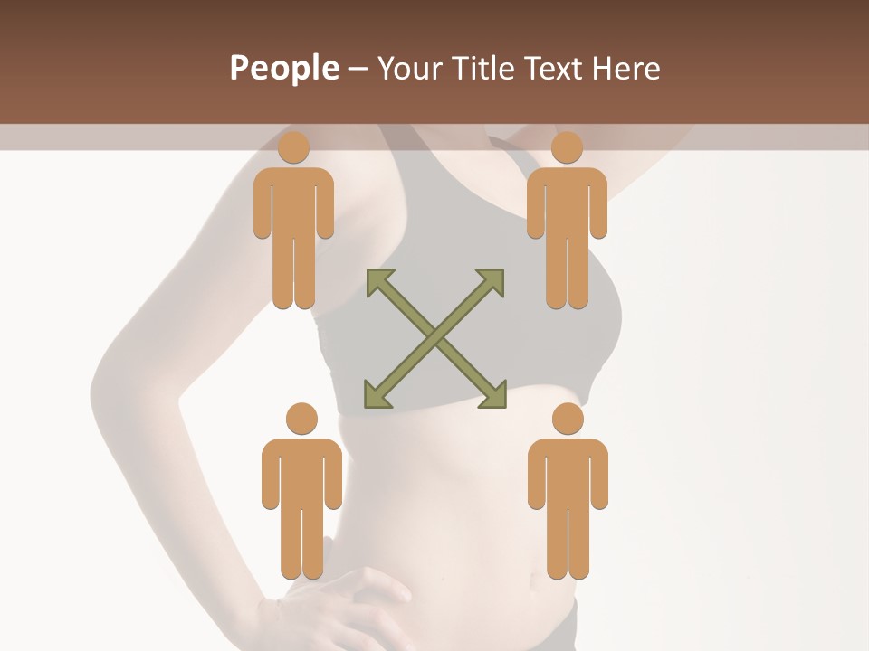 A Woman In A Black Sports Bra Top Posing For A Picture PowerPoint Template