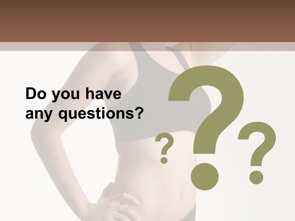 A Woman In A Black Sports Bra Top Posing For A Picture PowerPoint Template