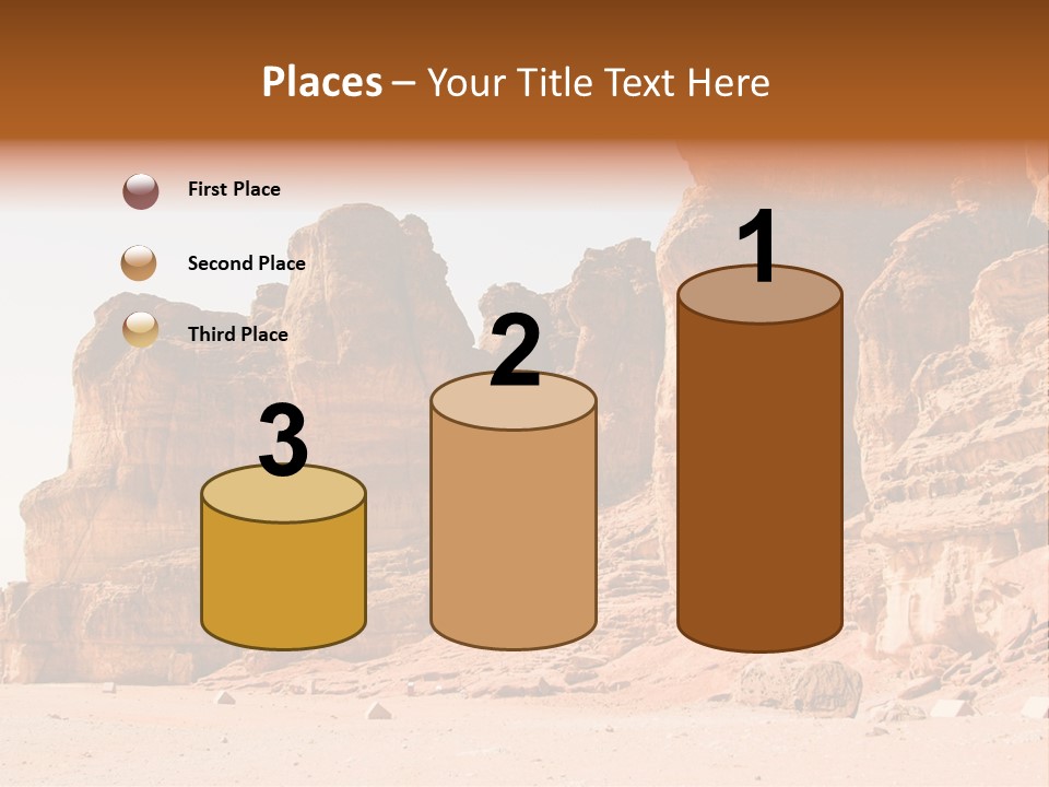 A Desert Landscape With Rocks And Sand PowerPoint Template