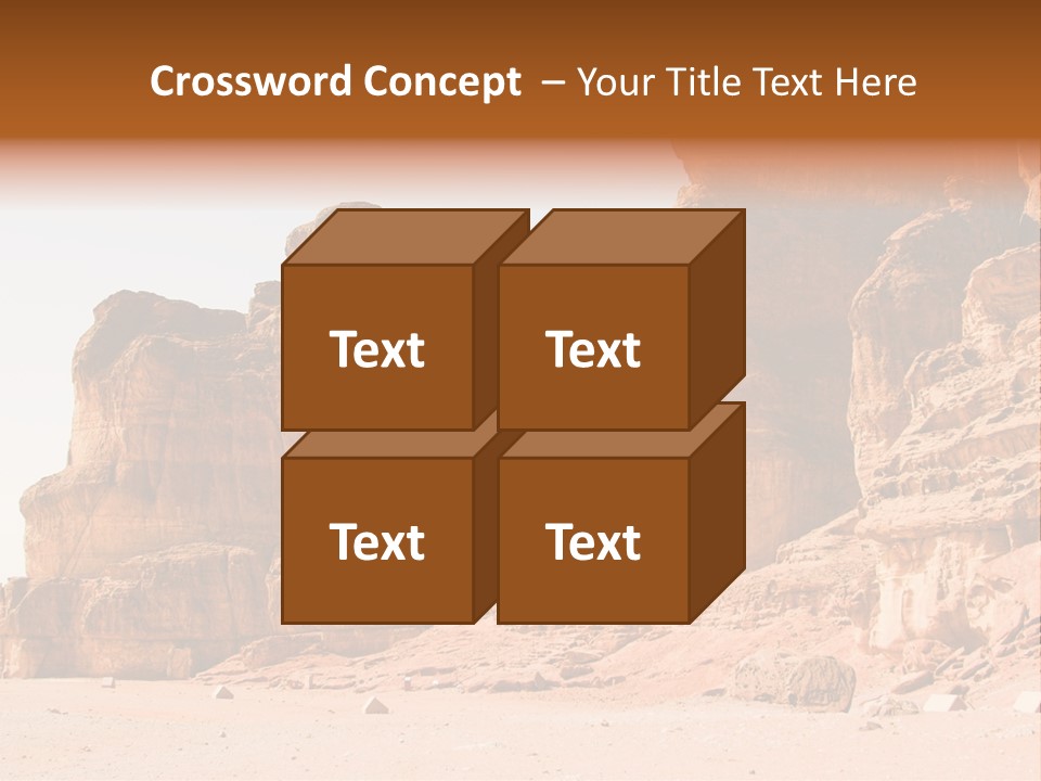 A Desert Landscape With Rocks And Sand PowerPoint Template