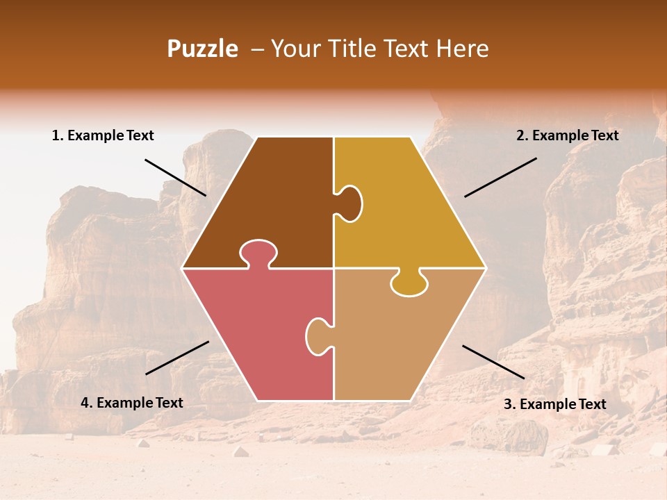 A Desert Landscape With Rocks And Sand PowerPoint Template