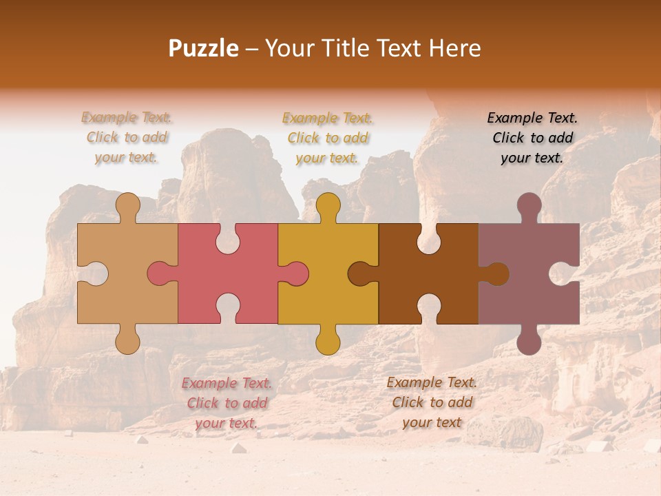 A Desert Landscape With Rocks And Sand PowerPoint Template