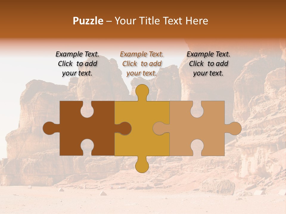 A Desert Landscape With Rocks And Sand PowerPoint Template