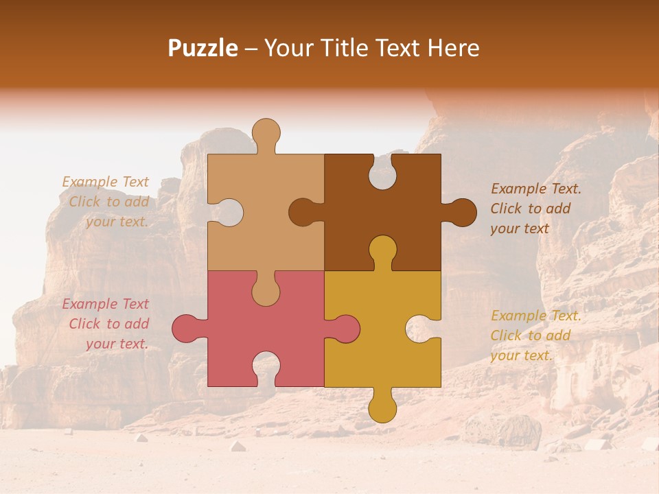 A Desert Landscape With Rocks And Sand PowerPoint Template
