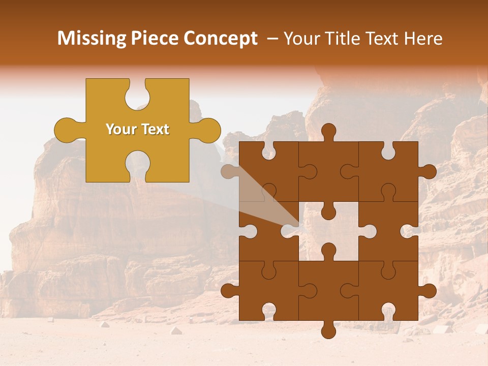 A Desert Landscape With Rocks And Sand PowerPoint Template