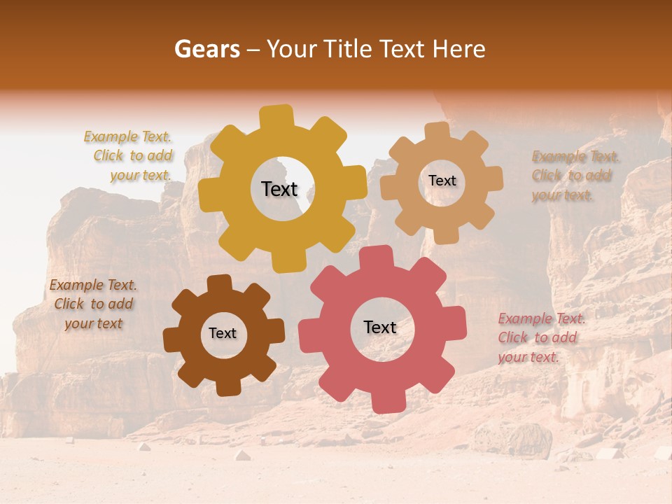 A Desert Landscape With Rocks And Sand PowerPoint Template