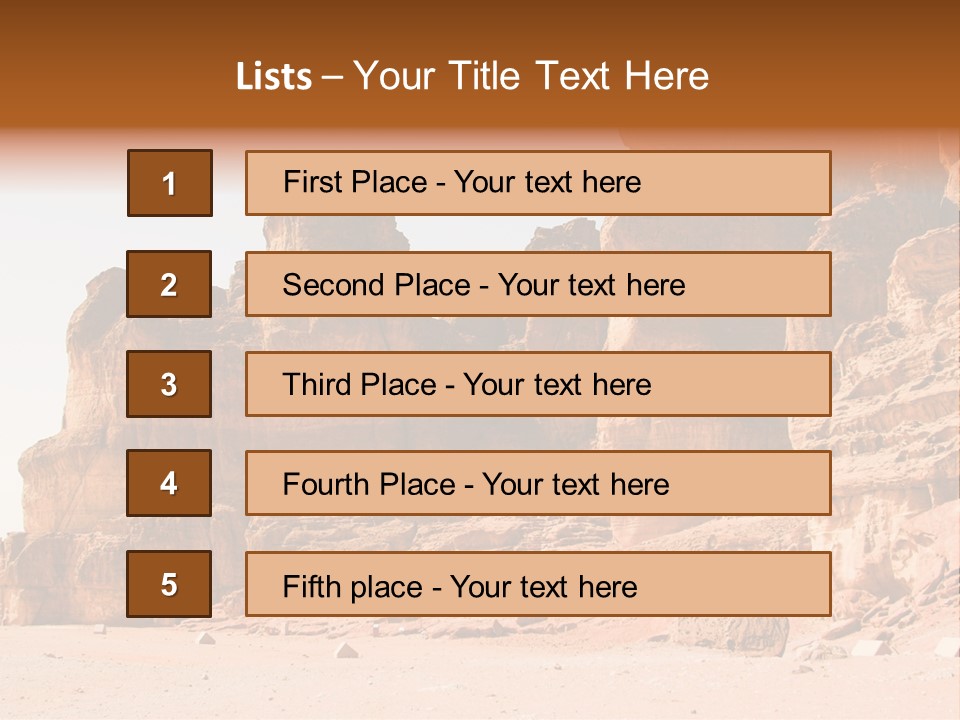 A Desert Landscape With Rocks And Sand PowerPoint Template