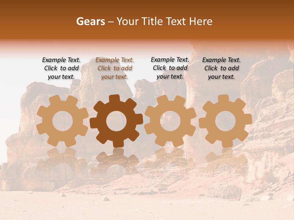 A Desert Landscape With Rocks And Sand PowerPoint Template