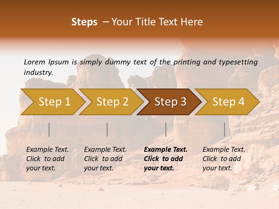 A Desert Landscape With Rocks And Sand PowerPoint Template