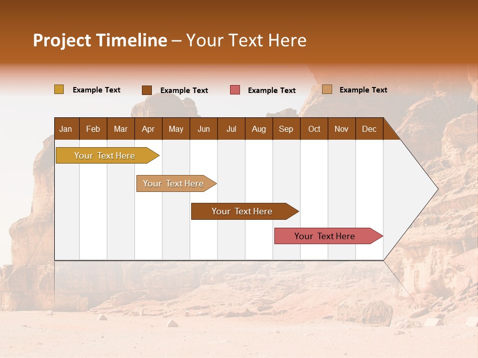 A Desert Landscape With Rocks And Sand PowerPoint Template