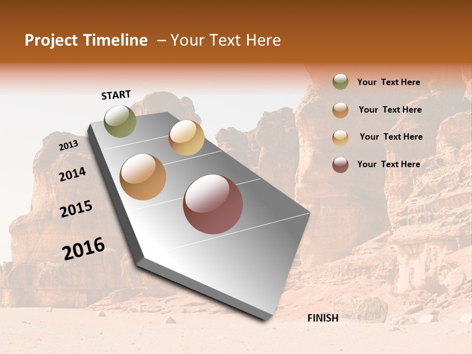 A Desert Landscape With Rocks And Sand PowerPoint Template
