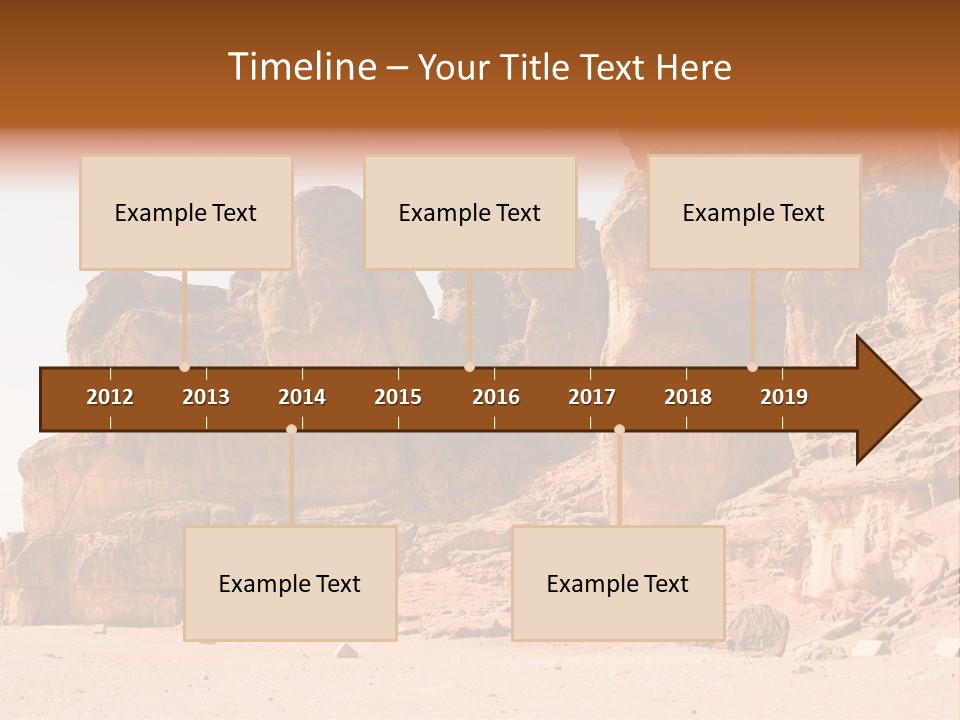 A Desert Landscape With Rocks And Sand PowerPoint Template