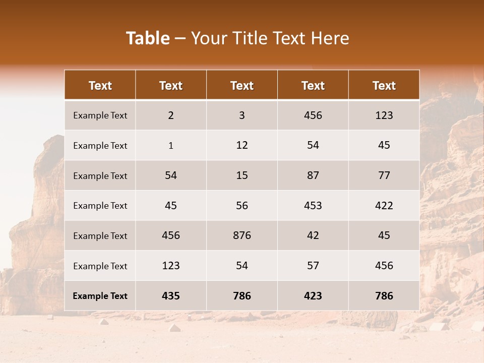 A Desert Landscape With Rocks And Sand PowerPoint Template