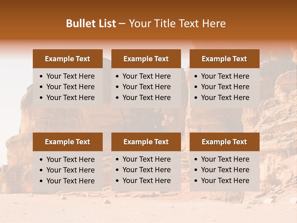 A Desert Landscape With Rocks And Sand PowerPoint Template