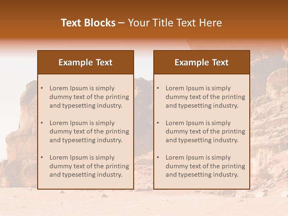 A Desert Landscape With Rocks And Sand PowerPoint Template